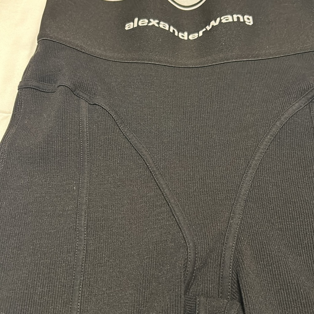 Alexander Wang Women's Logo Bodycon Elastic Bike Short Black